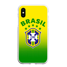 Чехол для iPhone XS Max матовый с принтом Бразилия в Курске, Силикон | Область печати: задняя сторона чехла, без боковых панелей | brasil | brazil | бразилия | бразильская сборная | сборная бразилии | сборная бразилии по футболу | сборные | форма | футбол | футбольные сборные | чемпиона | чемпионат мира