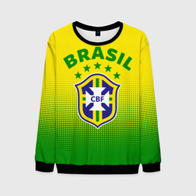 Мужской свитшот 3D с принтом Бразилия в Курске, 100% полиэстер с мягким внутренним слоем | круглый вырез горловины, мягкая резинка на манжетах и поясе, свободная посадка по фигуре | brasil | brazil | бразилия | бразильская сборная | сборная бразилии | сборная бразилии по футболу | сборные | форма | футбол | футбольные сборные | чемпиона | чемпионат мира