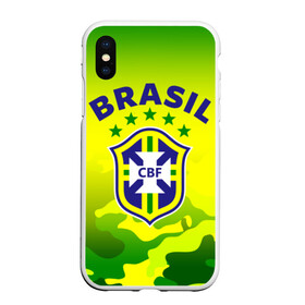 Чехол для iPhone XS Max матовый с принтом Бразилия в Курске, Силикон | Область печати: задняя сторона чехла, без боковых панелей | brasil | brazil | бразилия | бразильская сборная | сборная бразилии | сборная бразилии по футболу | сборные | форма | футбол | футбольные сборные | чемпиона | чемпионат мира
