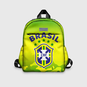 Детский рюкзак 3D с принтом Бразилия в Курске, 100% полиэстер | лямки с регулируемой длиной, сверху петелька, чтобы рюкзак можно было повесить на вешалку. Основное отделение закрывается на молнию, как и внешний карман. Внутри дополнительный карман. По бокам два дополнительных кармашка | brasil | brazil | бразилия | бразильская сборная | сборная бразилии | сборная бразилии по футболу | сборные | форма | футбол | футбольные сборные | чемпиона | чемпионат мира