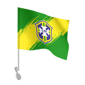 Флаг для автомобиля с принтом Бразилия в Курске, 100% полиэстер | Размер: 30*21 см | brasil | brazil | бразилия | бразильская сборная | сборная бразилии | сборная бразилии по футболу | сборные | форма | футбол | футбольные сборные | чемпиона | чемпионат мира