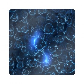 Магнит виниловый Квадрат с принтом Ghosty в Курске, полимерный материал с магнитным слоем | размер 9*9 см, закругленные углы | абстракция | аниме | белый | кавай | каспер | милота | приведение | приведенька | призрак | свет | синий