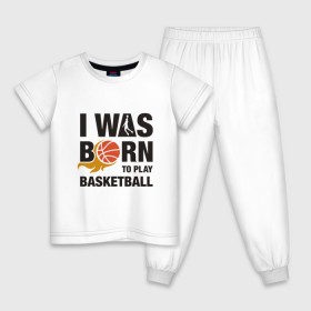Детская пижама хлопок с принтом Рождён играть в баскетбол в Курске, 100% хлопок |  брюки и футболка прямого кроя, без карманов, на брюках мягкая резинка на поясе и по низу штанин
 | Тематика изображения на принте: and1 | basketball | coach | game | james | jordan | lebron | mvp | nba | player | slam dunk | sport | streetball | team | баскетбол | баскетболист | бросок | джеймс | джордан | игра | игрок | леброн | мяч | нба | победа | слэм данк | спорт | тре