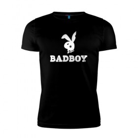 Мужская футболка премиум с принтом Bad Boy в Курске, 92% хлопок, 8% лайкра | приталенный силуэт, круглый вырез ворота, длина до линии бедра, короткий рукав | 