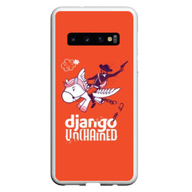 Чехол для Samsung Galaxy S10 с принтом Django on a pony в Курске, Силикон | Область печати: задняя сторона чехла, без боковых панелей | dicaprio | django | film | movie | pony | tarantino | джанго | джанго освобожденный | ди каприо | дикаприо | квентин | кино | тарантино | фильмы