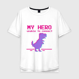 Мужская футболка хлопок Oversize с принтом Pixel Hero в Курске, 100% хлопок | свободный крой, круглый ворот, “спинка” длиннее передней части | 8 bit | pixel | pixelart | t rex | пиксель | пиксельарт | рекс | тираннозавр