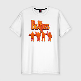 Мужская футболка хлопок Slim с принтом The Beatles  в Курске, 92% хлопок, 8% лайкра | приталенный силуэт, круглый вырез ворота, длина до линии бедра, короткий рукав | битлз | британская | группа | джон леннон | джордж харрисон | ливерпуль | пол маккартни | ринго старр | рок