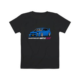 Детская футболка хлопок с принтом Subaru Impreza WRX STI (GD) в Курске, 100% хлопок | круглый вырез горловины, полуприлегающий силуэт, длина до линии бедер | impreza wrx sti | subaru | subaru impreza | subaru impreza wrx sti | wrx sti