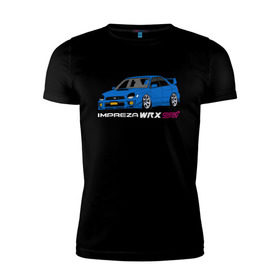 Мужская футболка премиум с принтом Subaru Impreza WRX STI (GD) в Курске, 92% хлопок, 8% лайкра | приталенный силуэт, круглый вырез ворота, длина до линии бедра, короткий рукав | impreza wrx sti | subaru | subaru impreza | subaru impreza wrx sti | wrx sti