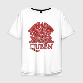 Мужская футболка хлопок Oversize с принтом Queen в Курске, 100% хлопок | свободный крой, круглый ворот, “спинка” длиннее передней части | queen | богемская рапсодия | брайан мэи | британская | группа | королева | роджер тейлор | рок | фредди меркьюри
