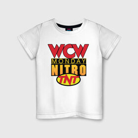 Детская футболка хлопок с принтом WCW Monday Night Nitro в Курске, 100% хлопок | круглый вырез горловины, полуприлегающий силуэт, длина до линии бедер | nitro | wcw | wrestling | рестлинг