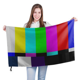 Флаг 3D с принтом Настроечная таблица в Курске, 100% полиэстер | плотность ткани — 95 г/м2, размер — 67 х 109 см. Принт наносится с одной стороны | television | tv | настроечная таблица | тв | телевизор