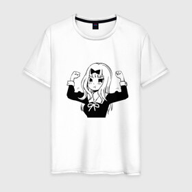 Мужская футболка хлопок с принтом Чика Фудзивара в Курске, 100% хлопок | прямой крой, круглый вырез горловины, длина до линии бедер, слегка спущенное плечо. | kaguya sama: love is war | аниме | тика фудзивара