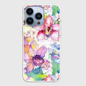 Чехол для iPhone 13 Pro с принтом Цветы в Курске,  |  | art | bright | colors | drops | field | flowers | painting | splashes | watercolor | акварель | брызги | живопись | искусство | капли | полевые | цвета | цветы | яркие