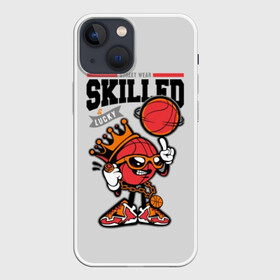 Чехол для iPhone 13 mini с принтом Skilled and lucky в Курске,  |  | Тематика изображения на принте: ball | basketball | black | clo | cool | crown | finger | gold | lucky | ring | sneakers | street | teenager | text | white | баскетбол | баскетболист | большая | кольцо | корона | кроссовки | крутой | мяч | надпись | опытный | очки | перчатки |