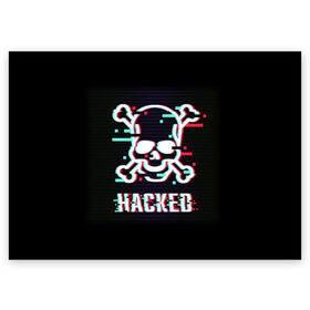 Поздравительная открытка с принтом Pirate sign в Курске, 100% бумага | плотность бумаги 280 г/м2, матовая, на обратной стороне линовка и место для марки
 | Тематика изображения на принте: attack | bones | glitch | hacked | hacker | pirate | sign | skull | symbol | text | warning | атака | взломанный | глюк | знак | кости | пиратский | предупреждение | символ | текст | хакер | череп