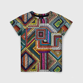 Детская футболка 3D с принтом Этнический орнамент в Курске, 100% гипоаллергенный полиэфир | прямой крой, круглый вырез горловины, длина до линии бедер, чуть спущенное плечо, ткань немного тянется | bright | carpet | colors | embroidery | ethnic | fashion | geometric | national | ornament | pattern | style | thread | вышивка | геометрический | ковер | мода | национальная | нитки | орнамент | стиль | узор | цвета | этнический | яркие