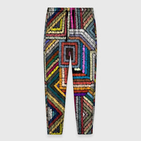 Мужские брюки 3D с принтом Этнический орнамент в Курске, 100% полиэстер | манжеты по низу, эластичный пояс регулируется шнурком, по бокам два кармана без застежек, внутренняя часть кармана из мелкой сетки | bright | carpet | colors | embroidery | ethnic | fashion | geometric | national | ornament | pattern | style | thread | вышивка | геометрический | ковер | мода | национальная | нитки | орнамент | стиль | узор | цвета | этнический | яркие