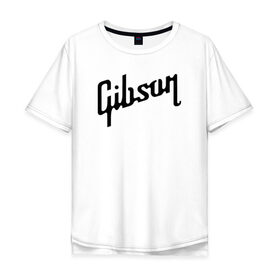 Мужская футболка хлопок Oversize с принтом Gibson в Курске, 100% хлопок | свободный крой, круглый ворот, “спинка” длиннее передней части | gibson | гибсон