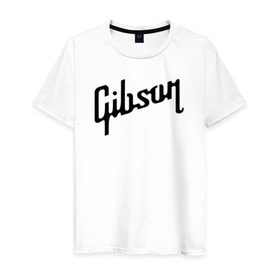 Мужская футболка хлопок с принтом Gibson в Курске, 100% хлопок | прямой крой, круглый вырез горловины, длина до линии бедер, слегка спущенное плечо. | gibson | гибсон