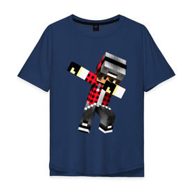 Мужская футболка хлопок Oversize с принтом Dab Minecraft в Курске, 100% хлопок | свободный крой, круглый ворот, “спинка” длиннее передней части | dab | deb | minecraft | даб | деб | майнкрафт