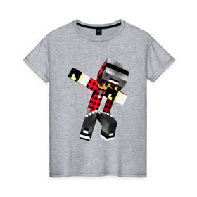 Женская футболка хлопок с принтом Dab Minecraft в Курске, 100% хлопок | прямой крой, круглый вырез горловины, длина до линии бедер, слегка спущенное плечо | dab | deb | minecraft | даб | деб | майнкрафт
