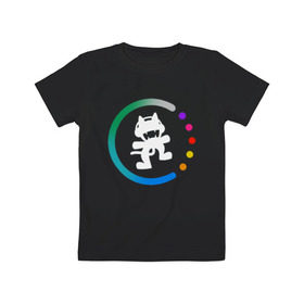 Детская футболка хлопок с принтом Monstercat в Курске, 100% хлопок | круглый вырез горловины, полуприлегающий силуэт, длина до линии бедер | 