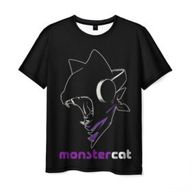 Мужская футболка 3D с принтом Monstercat в Курске, 100% полиэфир | прямой крой, круглый вырез горловины, длина до линии бедер | Тематика изображения на принте: monstercat | клуб | клубная музыка | кот | котенок | кошка | лейбл | монстар | монстар кет | монстер | музыка | танцевальная музыка | электронная | электронная музыка