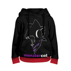 Детская толстовка 3D с принтом Monstercat в Курске, 100% полиэстер | двухслойный капюшон со шнурком для регулировки, мягкие манжеты на рукавах и по низу толстовки, спереди карман-кенгуру с мягким внутренним слоем | Тематика изображения на принте: monstercat | клуб | клубная музыка | кот | котенок | кошка | лейбл | монстар | монстар кет | монстер | музыка | танцевальная музыка | электронная | электронная музыка