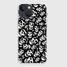 Чехол для iPhone 13 mini с принтом The Misfits в Курске,  |  | punk | punk rock | rock | лицо | мисфитс | панк | панк рок | паттрен | призрак | рок | скелет | череп | черно белый