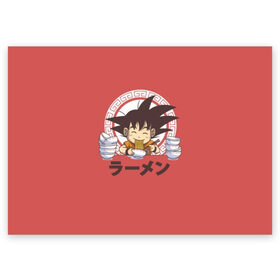 Поздравительная открытка с принтом Saiyan Ramen - Dragon Ball Z в Курске, 100% бумага | плотность бумаги 280 г/м2, матовая, на обратной стороне линовка и место для марки
 | Тематика изображения на принте: 