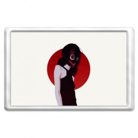 Магнит 45*70 с принтом Страшная маска девочки в Курске, Пластик | Размер: 78*52 мм; Размер печати: 70*45 | 