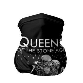Бандана-труба 3D с принтом Queens of the Stone Age в Курске, 100% полиэстер, ткань с особыми свойствами — Activecool | плотность 150‒180 г/м2; хорошо тянется, но сохраняет форму | Тематика изображения на принте: josh homme | metal | qotsa | queens of the stone age | rock | группы | метал | музыка | рок