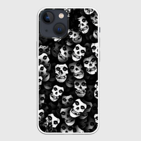 Чехол для iPhone 13 mini с принтом Призраки Мисфитс в Курске,  |  | misfits | punk | punk rock | rock | лицо | мисфитс | панк | панк рок | паттрен | призрак | рок | скелет | череп | черно белый