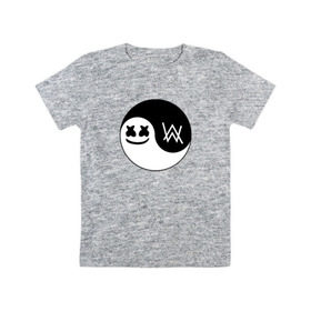 Детская футболка хлопок с принтом Marshmello VS Alan Walker в Курске, 100% хлопок | круглый вырез горловины, полуприлегающий силуэт, длина до линии бедер | Тематика изображения на принте: 