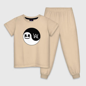 Детская пижама хлопок с принтом Marshmello VS Alan Walker в Курске, 100% хлопок |  брюки и футболка прямого кроя, без карманов, на брюках мягкая резинка на поясе и по низу штанин
 | 