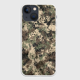 Чехол для iPhone 13 mini с принтом Misfits камуфляж в Курске,  |  | misfits | punk | punk rock | rock | камуфляж | лицо | милитари | мисфитс | панк | панк рок | паттрен | призрак | рок | скелет | хаки | череп