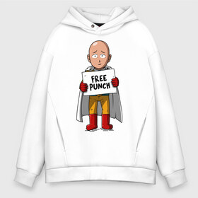 Мужское худи Oversize хлопок с принтом One Punch Man в Курске, френч-терри — 70% хлопок, 30% полиэстер. Мягкий теплый начес внутри —100% хлопок | боковые карманы, эластичные манжеты и нижняя кромка, капюшон на магнитной кнопке | Тематика изображения на принте: one punch man | onepunchman | oppai | аниме | ван панч мен | ванпанчмен | манга | сайтама | супергерои | человек один удар