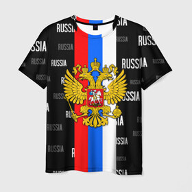 Мужская футболка 3D с принтом RUSSIA в Курске, 100% полиэфир | прямой крой, круглый вырез горловины, длина до линии бедер | criminal russia | moscow russia | mother russia. | russia | team russia | за русь | костюм россия | раша | россия | русь