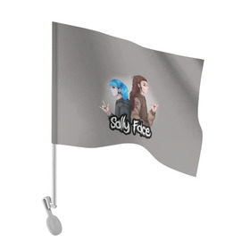 Флаг для автомобиля с принтом Sally Face в Курске, 100% полиэстер | Размер: 30*21 см | blue | diane | face | fisher | gizmo | henry | johnson | killer | larry | sally | генри | гизмо | джонсон | диана | ларри | лицо | салли | фейс | фишер
