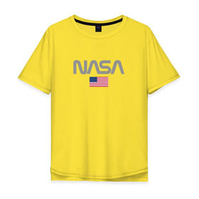 Футболка хлопок Оверсайз с принтом Nasa USA в Курске, 100% хлопок | свободный крой, круглый ворот, “спинка” длиннее передней части | nasa | space | usa | звезды | космос | наса | планеты