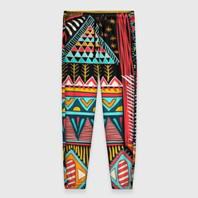 Женские брюки 3D с принтом Африканский стиль  в Курске, полиэстер 100% | прямой крой, два кармана без застежек по бокам, с мягкой трикотажной резинкой на поясе и по низу штанин. В поясе для дополнительного комфорта — широкие завязки | Тематика изображения на принте: africa | african | pattern | style | trend | африка | африканский стиль | геометрия | мода | орнамент | паттерн | стиль | тренд