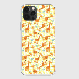 Чехол для iPhone 12 Pro Max с принтом Жирафики в Курске, Силикон |  | giraffe | pattern | животные | жираф | паттерн | текстура