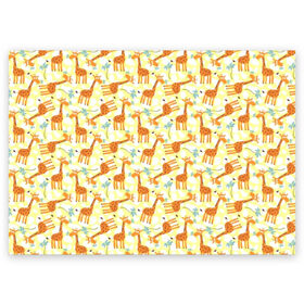 Поздравительная открытка с принтом Жирафики в Курске, 100% бумага | плотность бумаги 280 г/м2, матовая, на обратной стороне линовка и место для марки
 | Тематика изображения на принте: giraffe | pattern | животные | жираф | паттерн | текстура