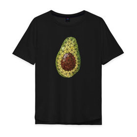 Мужская футболка хлопок Oversize с принтом Авокадо в Курске, 100% хлопок | свободный крой, круглый ворот, “спинка” длиннее передней части | вкусняшка | графика | жиры | зож | косточка | мозаика | овощ | паззл | пазл | плод | пп | правильное питание | фитоняшка | фрагменты | фрукт