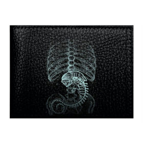 Обложка для студенческого билета с принтом Чужой на Рентгене в Курске, натуральная кожа | Размер: 11*8 см; Печать на всей внешней стороне | alien | больница | больной | внутренний мир | врач | клиника | кости | пациент | ребра | рентген | скелет | снимок | хищник