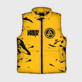 Женский жилет утепленный 3D с принтом LINKIN PARK group name and logo  orange style в Курске,  |  | linkin park | linkin park in the end | linkin park mellen | linkin park numb | linkin park tommee | linkin parks | группа linkin park. | линкин парк