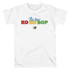 Мужская футболка хлопок с принтом EXO - KO KO BOP в Курске, 100% хлопок | прямой крой, круглый вырез горловины, длина до линии бедер, слегка спущенное плечо. | boys band | bts | exo | j pop | k pop | ko ko bop | korea | music | nct | pop | pop idols | the war | бойс бенд | бтс | ексо | ехо | идолы | к поп | корея | нст | поп | попса