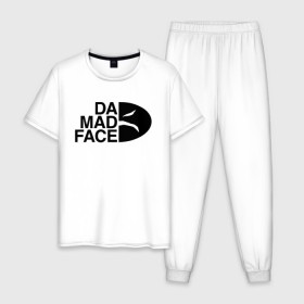 Мужская пижама хлопок с принтом Da Mad Face в Курске, 100% хлопок | брюки и футболка прямого кроя, без карманов, на брюках мягкая резинка на поясе и по низу штанин
 | 