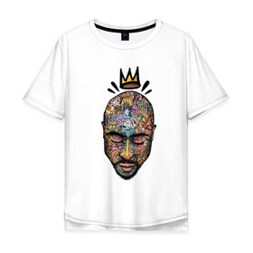 Мужская футболка хлопок Oversize с принтом 2pac Тупак Шакур в Курске, 100% хлопок | свободный крой, круглый ворот, “спинка” длиннее передней части | 2pac | hip hop | rap | абстракция | граффити | краски | лицо | рэп | тупак | хип хоп | шакур